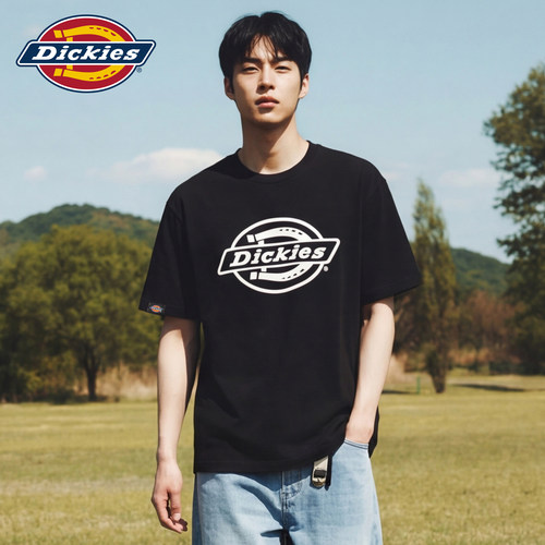 Dickies帝酷适短袖男新款潮牌百搭圆领亲肤印花舒适简约T恤上衣M