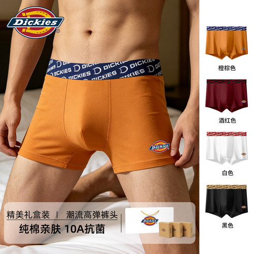 Dickies男士内裤纯棉运动潮流裤腰青少年内裤男生裤衩四角短裤夏N