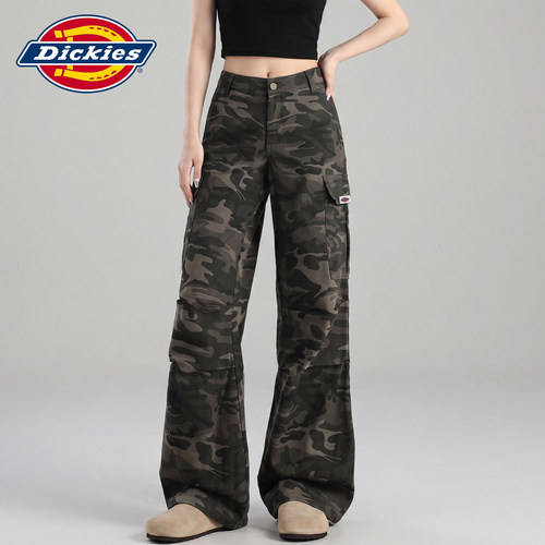 Dickies帝酷适迷彩微喇牛仔裤女