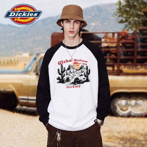Dickies美式印花纯棉长袖T恤男士