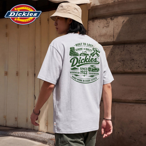 Dickies帝酷适纯棉短袖T恤男夏季美式印花半袖休闲宽松情侣上衣M