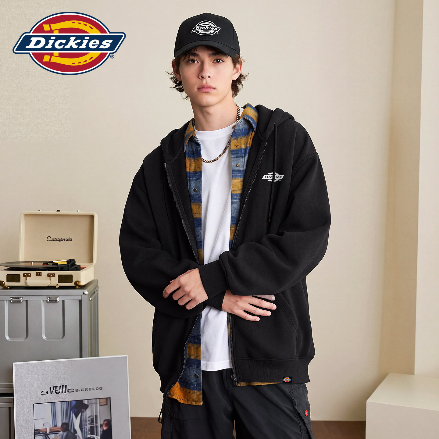 Dickies卫衣男款2026新款秋春青少年松弛感穿搭拉链开衫外套帽衫A
