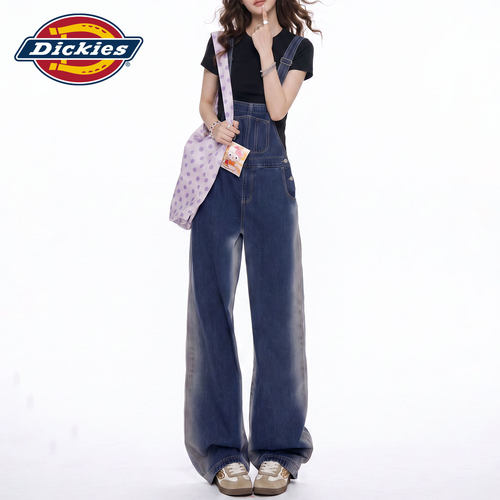 Dickies帝酷适渐变牛仔背带裤女Y