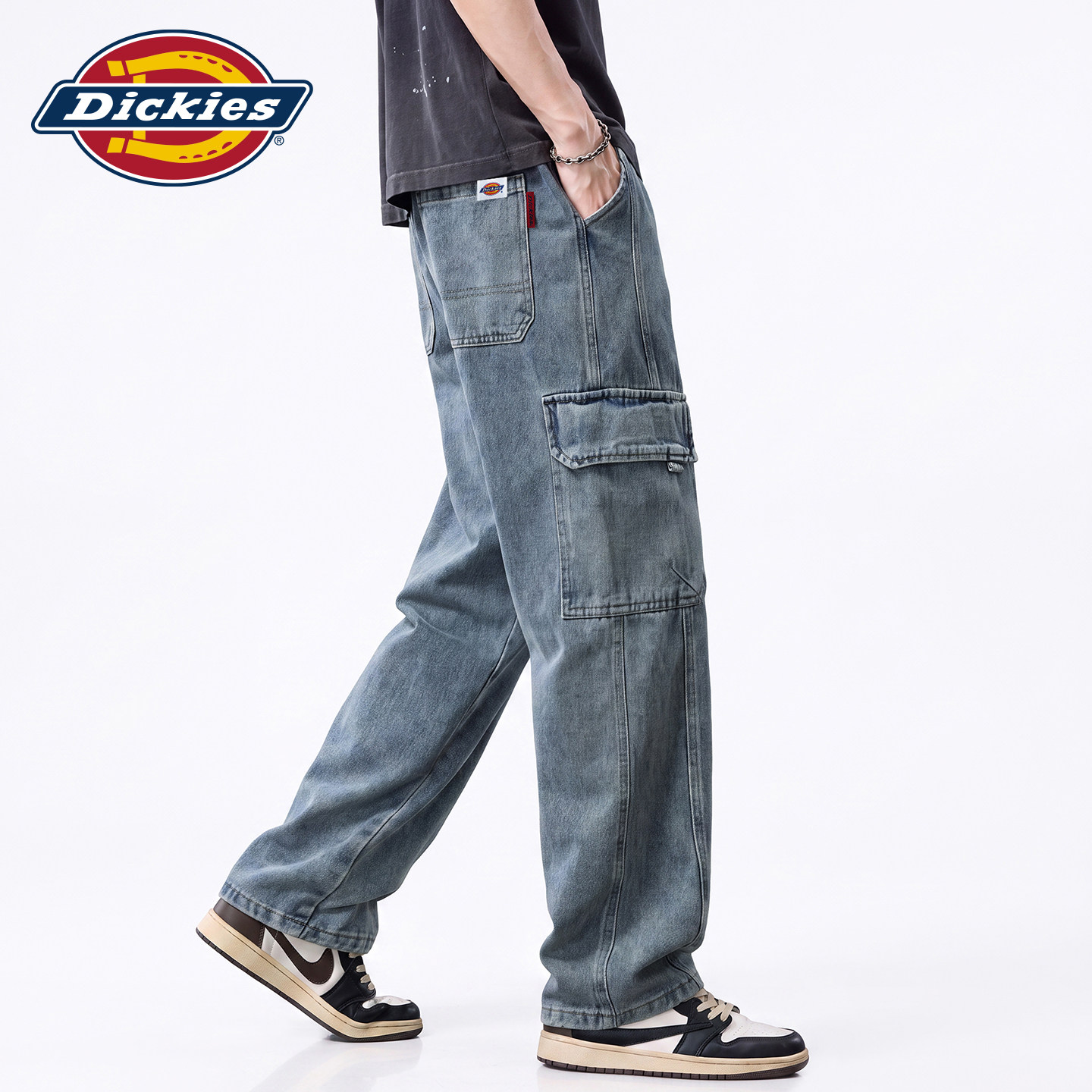 Dickies新款美式复古蓝色牛仔裤图片