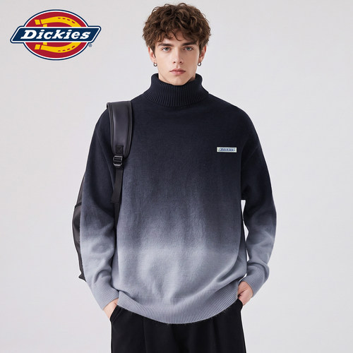 Dickies高领套头渐变色针织毛衣