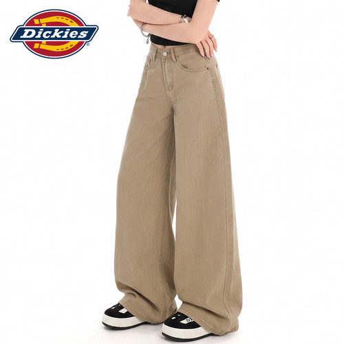 Dickies帝酷适卡其色阔腿牛仔裤Y