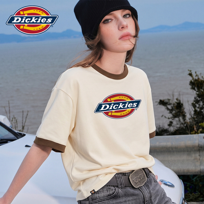 Dickies撞色宽松纯棉短袖T恤女