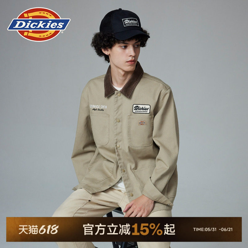 Dickies帝酷适26春秋巴恩风多口袋刺绣宽松工装夹克外套男女情侣J