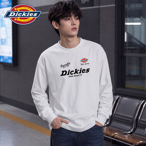 Dickies美式简约字母印花长袖T恤