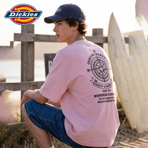 Dickies帝酷适潮牌纯棉短袖T恤男款夏季指南针印花情侣百搭上衣M