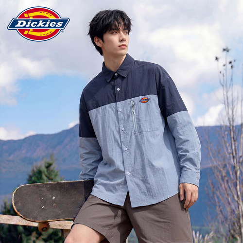 Dickies美式薄款拼接翻领防晒衣