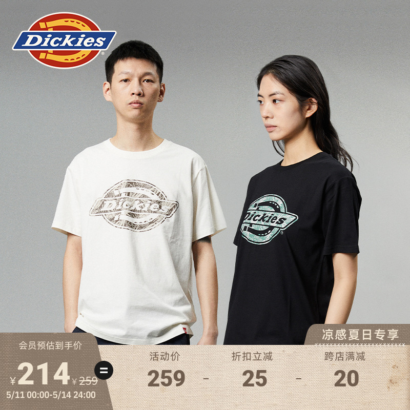 Dickies24春夏新品胸前大logo印花舒适内搭圆领短袖T恤 男女情侣 男装 T恤 原图主图