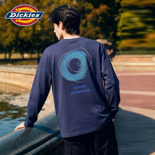 Dickies男士秋季纯棉圆领长袖T恤