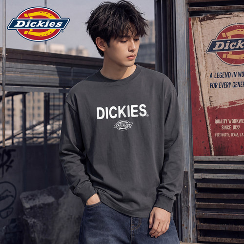 Dickies字母印花圆领长袖T恤衫