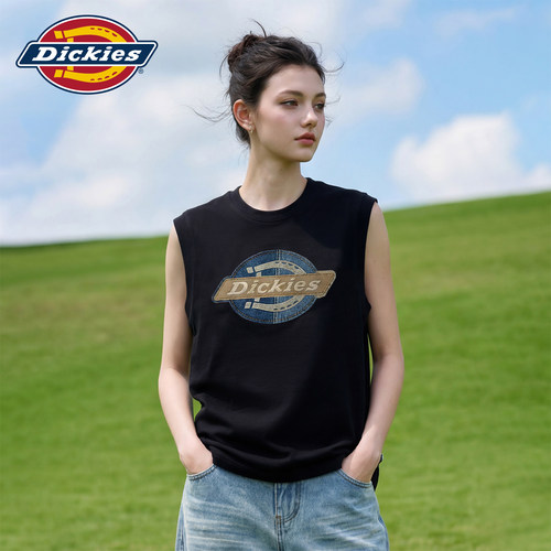 Dickies帝酷适黑色印花背心女