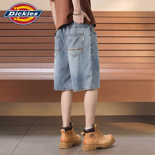 Dickies帝酷适牛仔短裤男新款潮牌复古经典舒适简约五分直筒裤子M