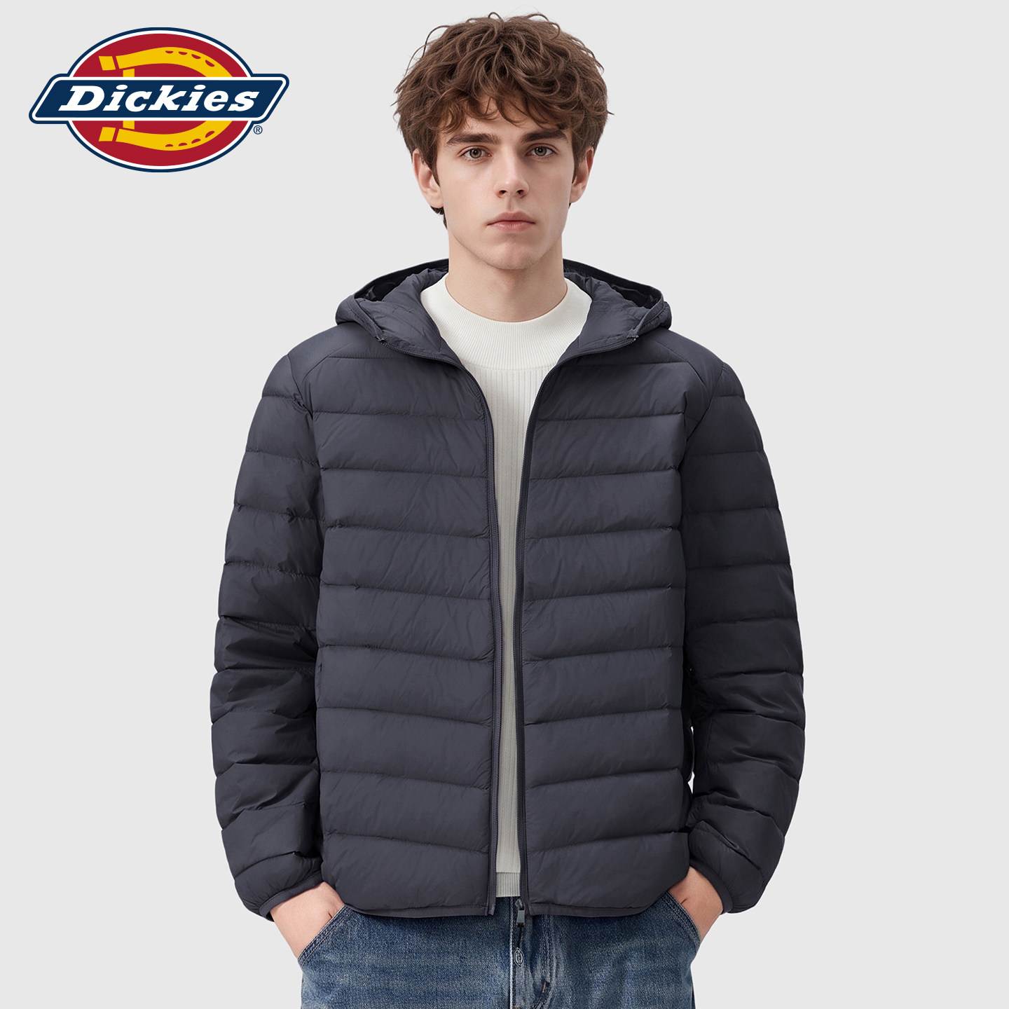 Dickies帝酷适美式冬季潮牌排骨带帽保暖外套男士百搭轻薄羽绒服Y