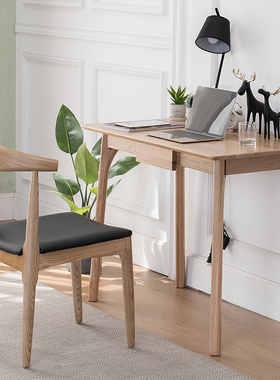 优木家具全实木书桌1.2米北美红橡木电脑桌1米写字桌办公桌北欧