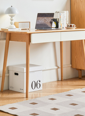 优木家具全实木书桌1.2米白蜡木书桌电脑桌办公桌写字桌北欧家具