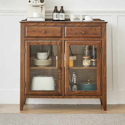 北美橡木餐边柜家具全实木餐柜