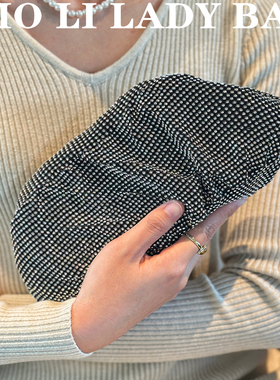 褶皱链条水钻云朵包饺子包金属镶钻手工缝制晚宴手拿包单肩斜跨包