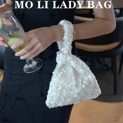 2025新款网红气质亮片手提包手腕包潮流时尚单肩包简约清新斜挎包