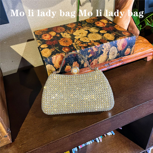 轻奢镶钻高端礼服手拿包镶钻包新款 名媛配旗袍晚宴包女手提斜挎女