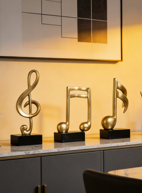 北欧轻奢音乐符号钢琴架摆件创意家居客厅电视柜酒柜装饰工艺品