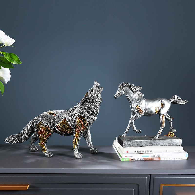 행운을 빌어요 성공적인 거실 늑대 개업 장식품 창의적이고 가벼운 고급 사무실 가구 집들이 선물
