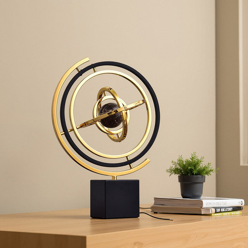 创意陀螺仪地球仪桌面摆件金色高档装饰品家居办公室酒店国风摆件