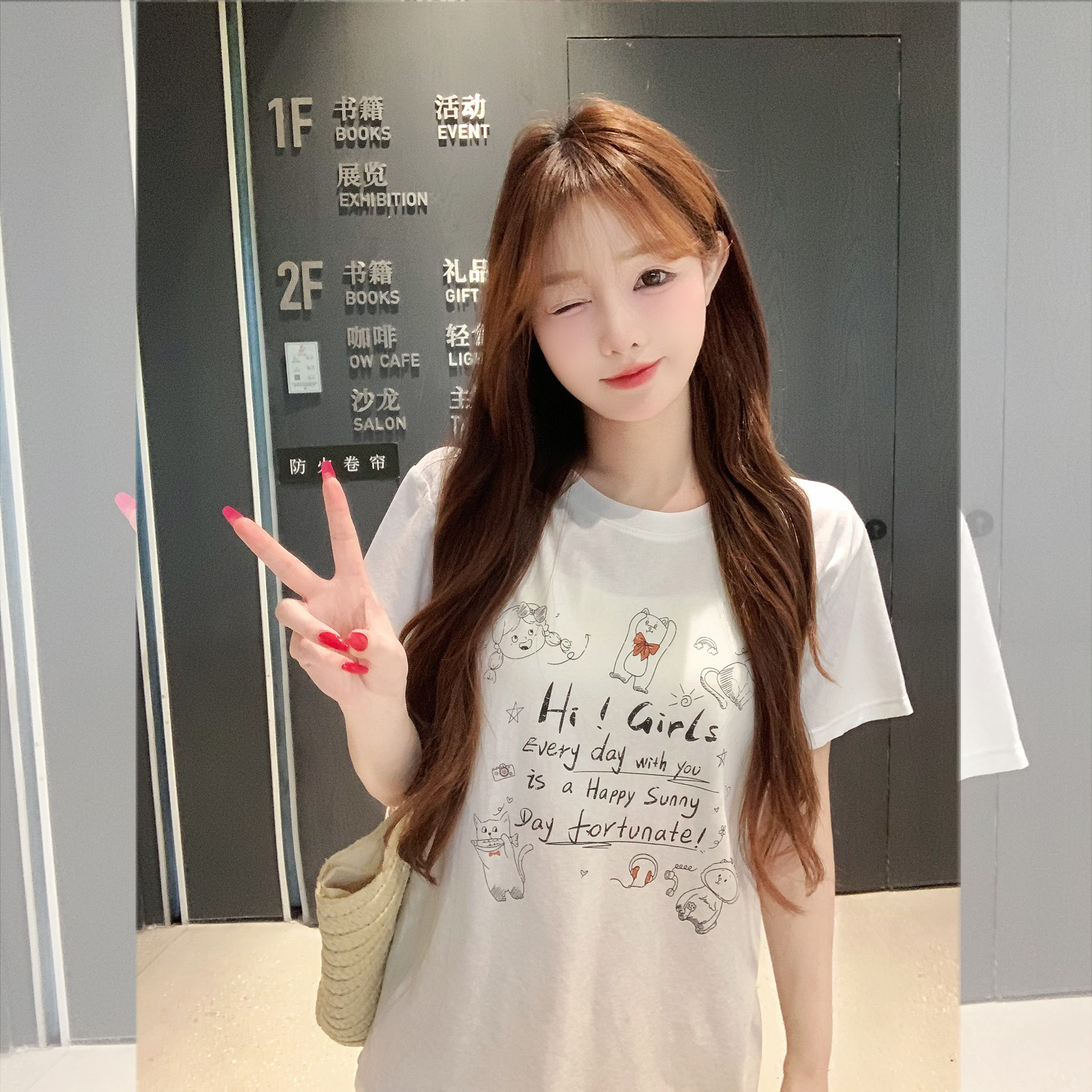 现货闪发钟菲菲纯棉卡通图案短袖女t恤2026新款夏超好看独特漂亮