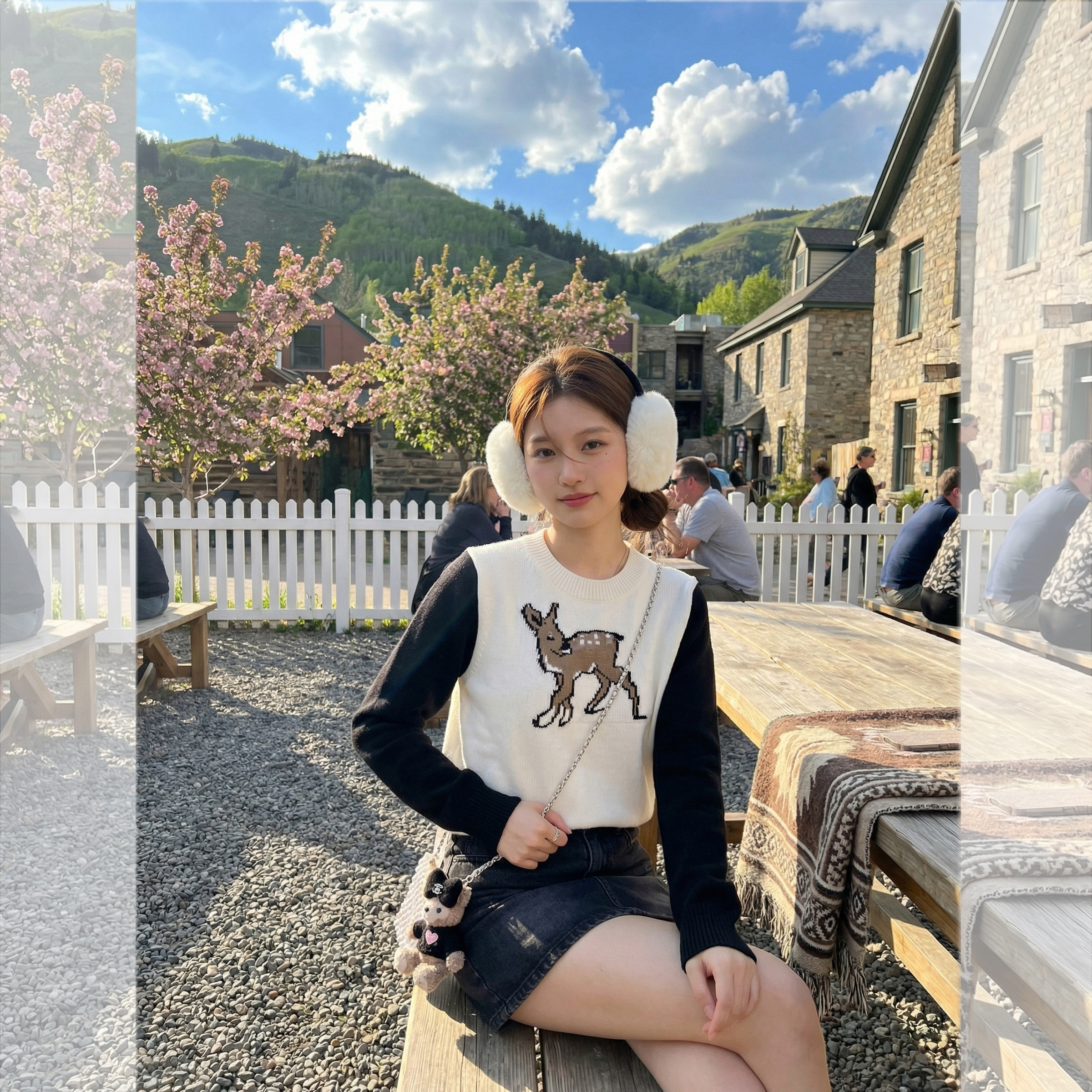 针织鹿拼色百搭显瘦高级感保暖款