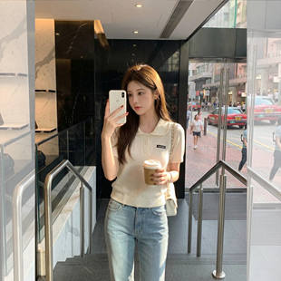 钟菲菲春款2026新款女装针织chic气质上衣短袖高端小资独特漂亮