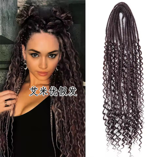 新款钩针拉美卷脏辫Boho Box Braids女雷鬼嘻哈三股辫非洲辫
