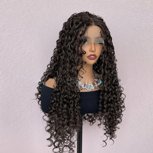 拉美卷假发发丝小蕾丝整顶发套卷发泡面头afro kinky curly wigs