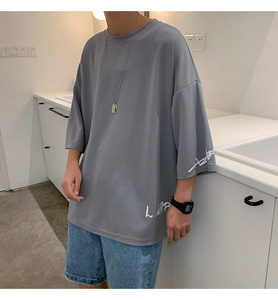 港风男1夏装休闲T恤上衣 短袖T半袖潮牌日系体恤A034 8821 P30图片
