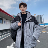 港风新款大码连帽棉衣潮男休闲加厚棉服个性外套6678P118控168，男装棉衣，电商A034