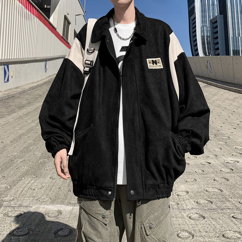 港风秋款宽松休闲棒球服百搭夹克青年外套男6631P88控118,男装夹克,电商A034