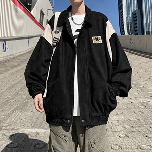 港风秋款宽松休闲棒球服百搭夹克 青年外套男 6631 P88控118图片