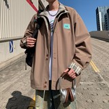 2025秋款宽松大码外套格子拼接青年男休闲夹克6650P88控128，男装夹克，电商A034