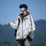 相机外景休闲连帽外套港风夹克简约男灯芯绒假两件6636P88控128，男装夹克，电商A034