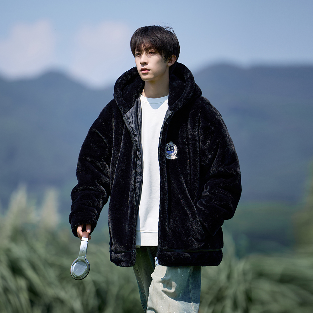 相机冬大码外套连帽毛绒棉服男休闲加厚大雕棉衣6673P118控168，男装棉衣，电商A034