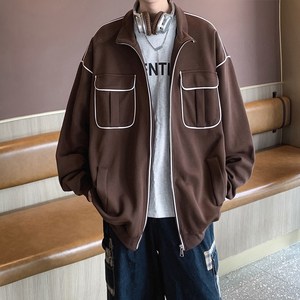 港风内景男款青年大码百搭外套宽松卫衣二开 6653 P68控98图片