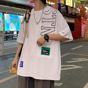 2025印花短袖T恤学生男夏装潮大码休闲体恤衫A0342302P30控49