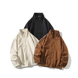 秋装个性夹克青年男宽松休闲外套白底日系可二开6633P88控128，男装夹克，电商A034