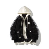 白底 连帽外套港风夹克高街青年男假两件撞色夹克 6636 P88控128,男装夹克,电商A034, 白底 连帽外套港风夹克高街青年男假两件撞色夹克 6636 P88控128,男装夹克,电商A034,