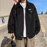 秋新款休闲外套茄克日系潮男纯色夹克港风外景888P78控118，男装夹克，电商A034