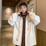 新款撞色连帽外套假两件学院风男休闲夹克港风外景6635P98控138，男装夹克，电商A034