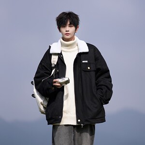 休闲棉服日系复古羊羔毛加厚外套港风棉衣相机片 2903 P88控128图片