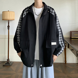 大码宽松外套学院风纯色休闲夹克日系男舒适简约2885P68控98，男装夹克，电商A034